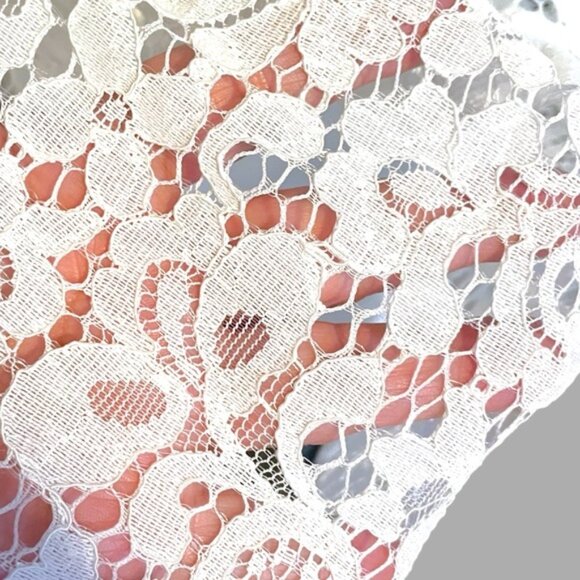 White Lace Lined Slip Dress Lacy Mini Dress Coastal Cowgirl Boho Fairy Size XL - Picture 8 of 13